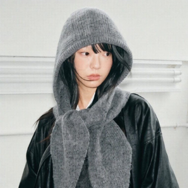 Cozy Knitted Shawl Scarf & Warm Wool Hat Set