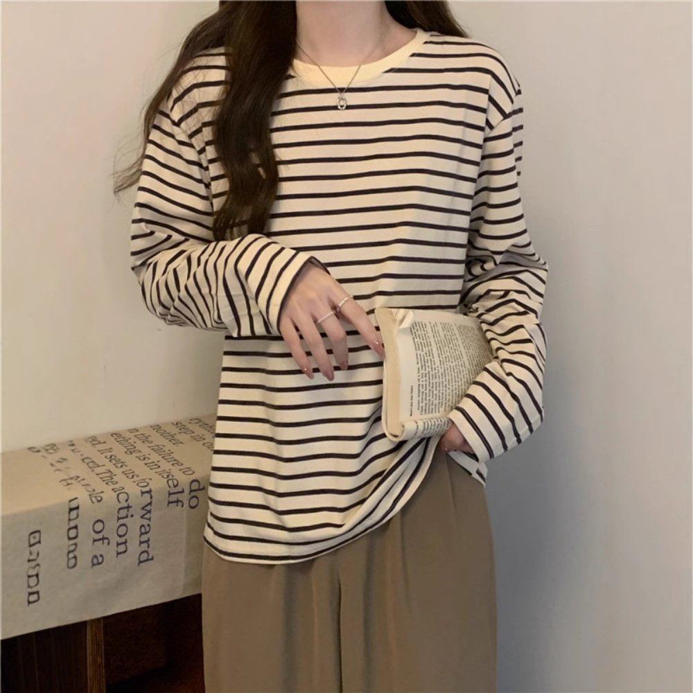 Women's Casual Striped Long-Sleeve Top