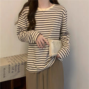 Women's Casual Striped Long-Sleeve Top