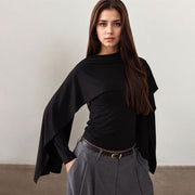 Dark Chic Cape Sleeve Women's Top