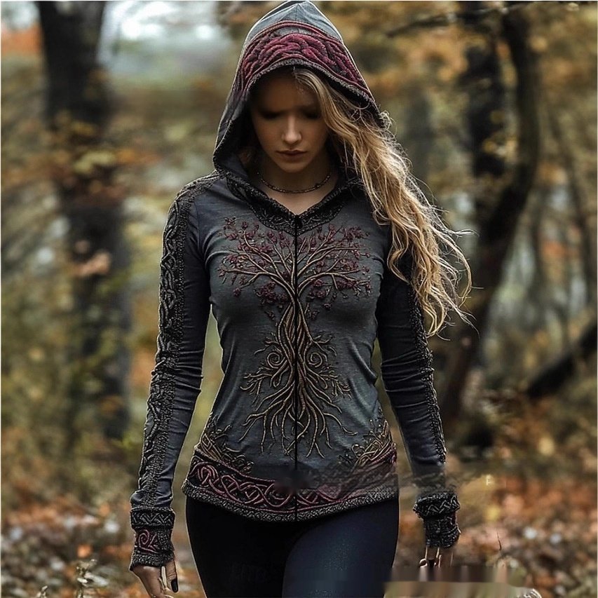 Cozy 3D Digital Print Loose Sweatshirt for Women