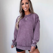 Casual Solid Color Slit Top for Women