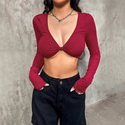 Trendy Slim Fit Short-Sleeve Crop Top