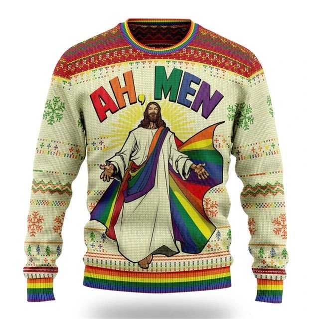 Funny Cartoon Santa Crewneck Sweatshirt for Men Women