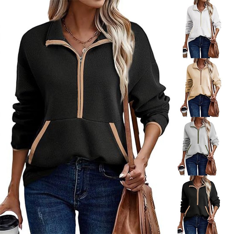 Cozy Women's Hoodie with Lapel Pocket