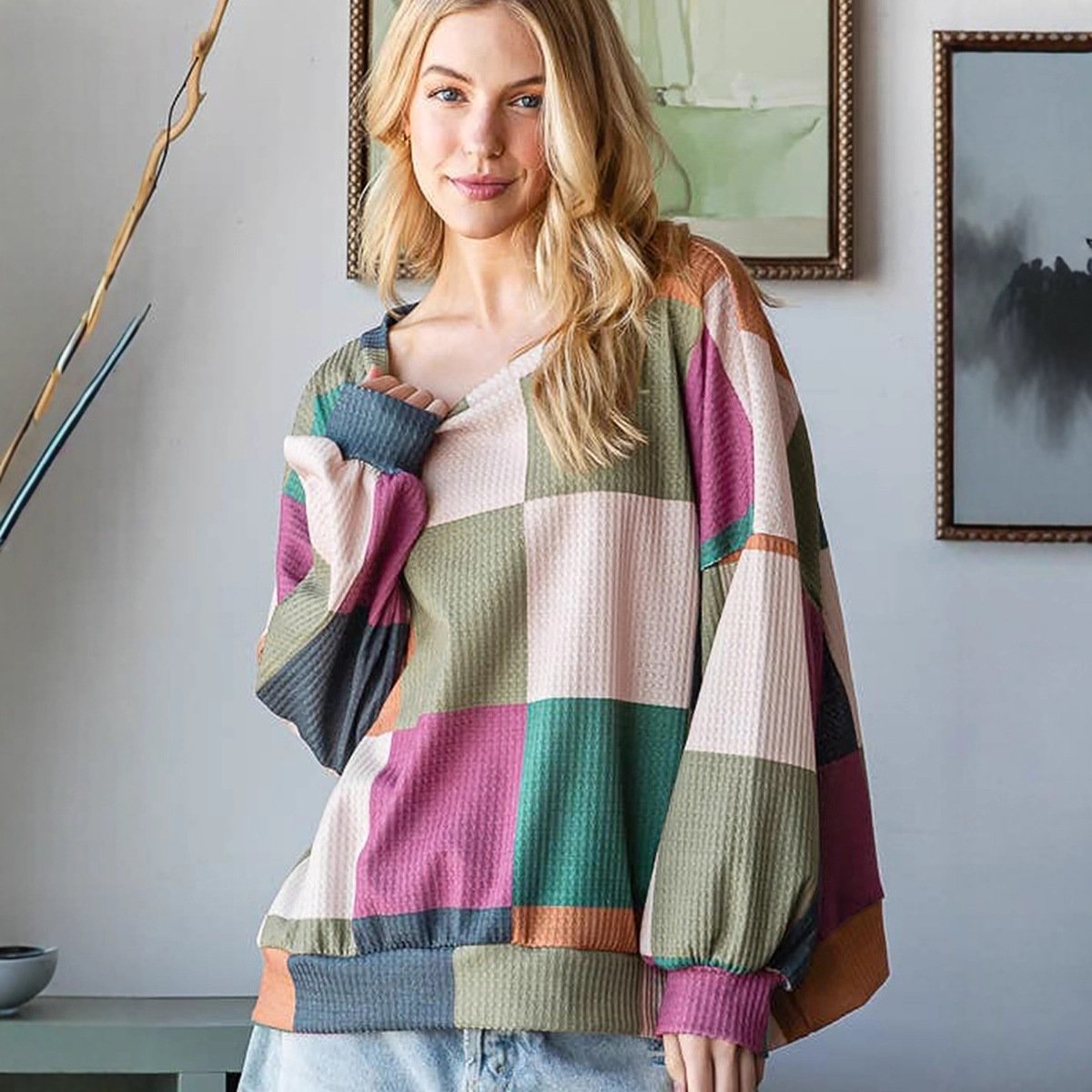 Versatile Color-blocked Sweatshirt for Women
