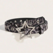 Belt with Star Rivet Detail - Black & Beige Options