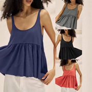 Solid Color Spliced Camisole Tops for Women