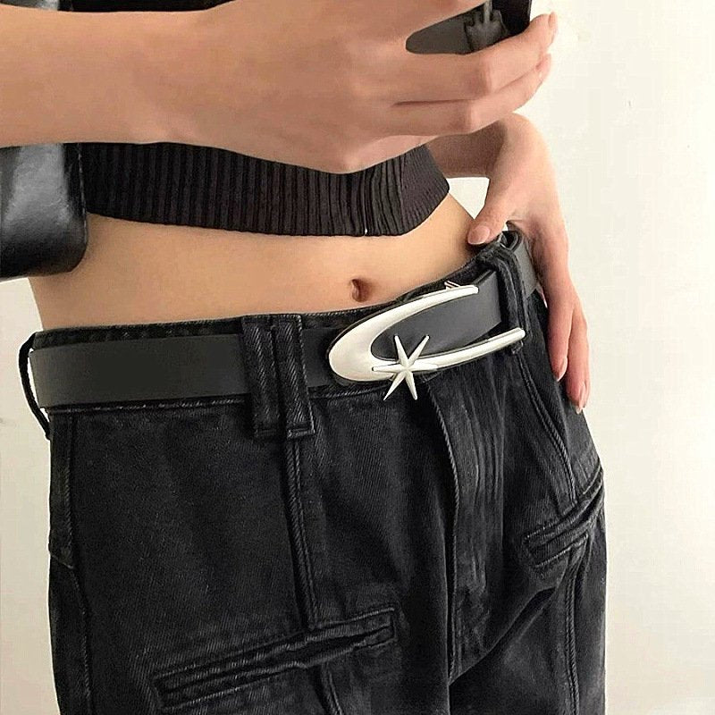 Add a Touch of Starlight with Our Adjustable Leather Belt for Women