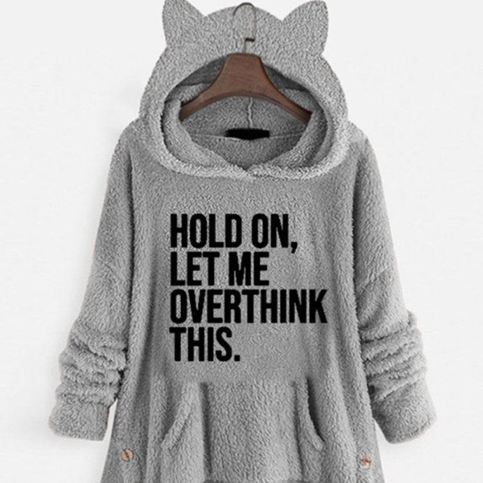 Cozy Plus-size Women's Hooded Fleece Coat