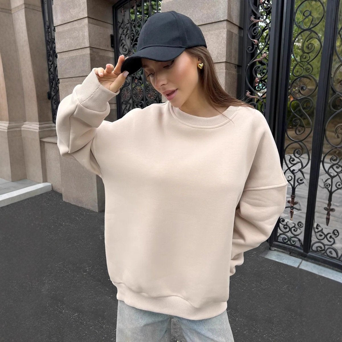 Retro Crewneck Sweatshirt for Women