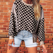 Women's Plaid Patchwork Pullover