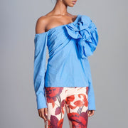 French Designer Floral 3D Long-Sleeve Shirt