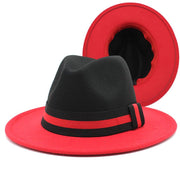 Two-Tone Patchwork Wool Top Hat for Women