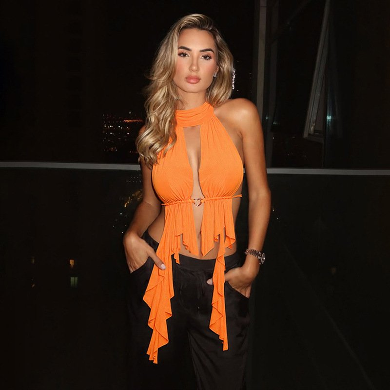 Sexy Solid Halter Top for Women
