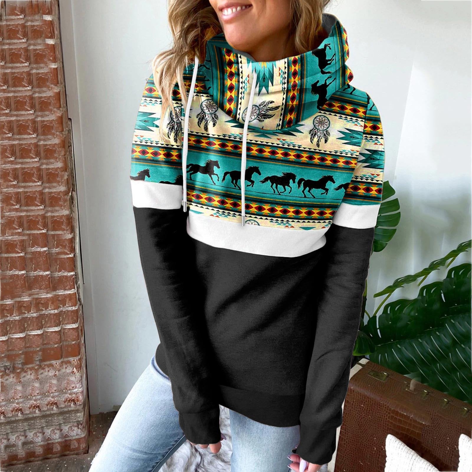 Women's Animal Print Hoodie Sweatshirt