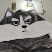 Cozy Cartoon Hooded Shawl Blanket