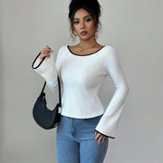 Women's Elegant Lace-Up Long-Sleeve Cardigan Top