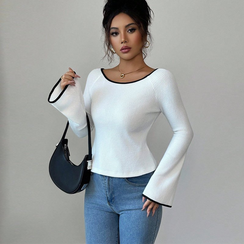 Women's Elegant Lace-Up Long-Sleeve Cardigan Top