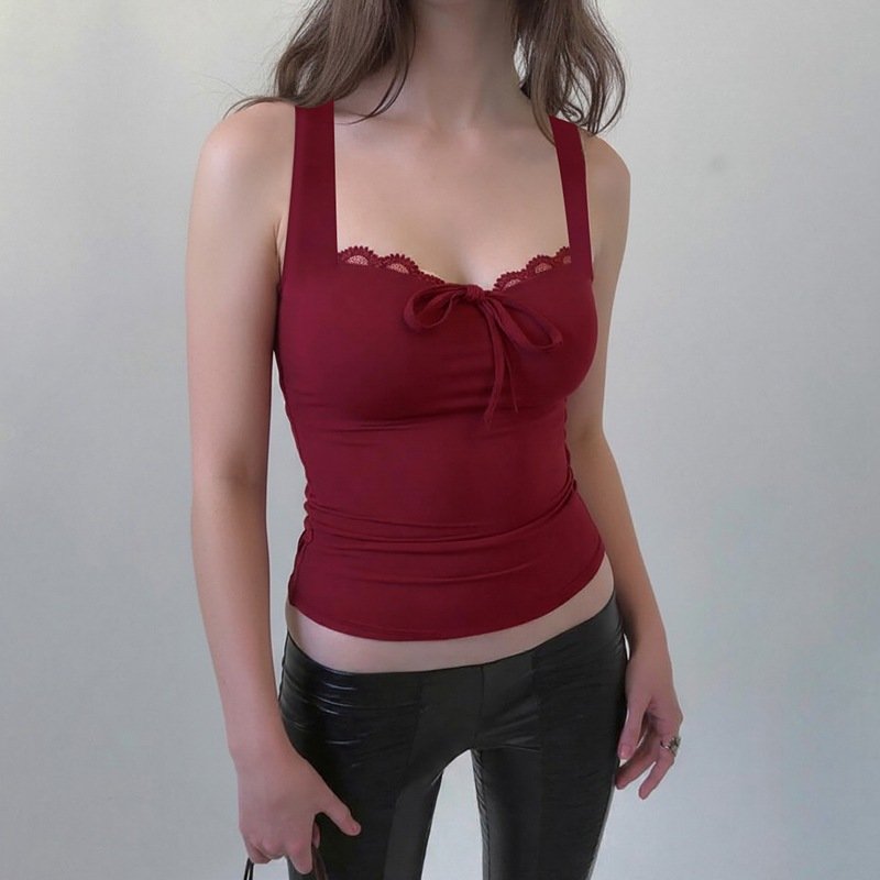 Slender Camisole Top with Bow Knot