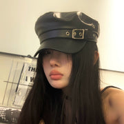 Chic Leather Beret