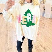 Cozy Patchwork Crew Neck Sweater for Women