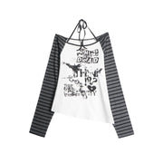 Women's Casual Loose Long-Sleeve Letter Print Tee