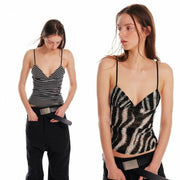 Elegant Striped Slim-fit Camisoles for Women