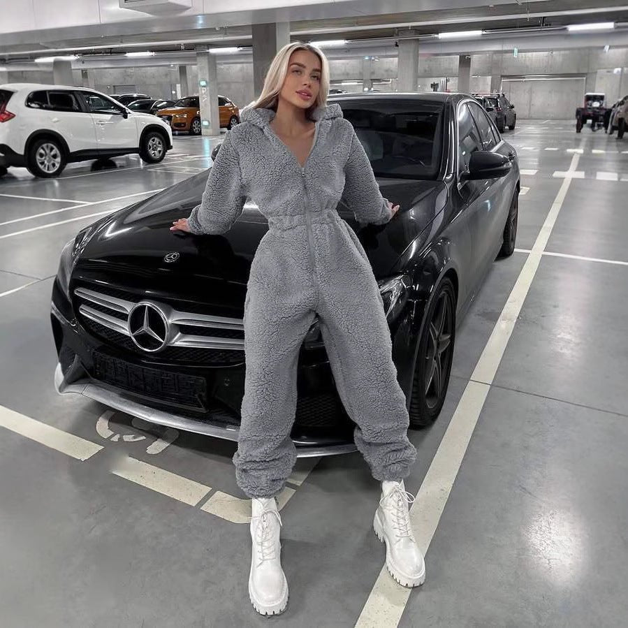 Cozy Solid Color Fleece Sweater for Women