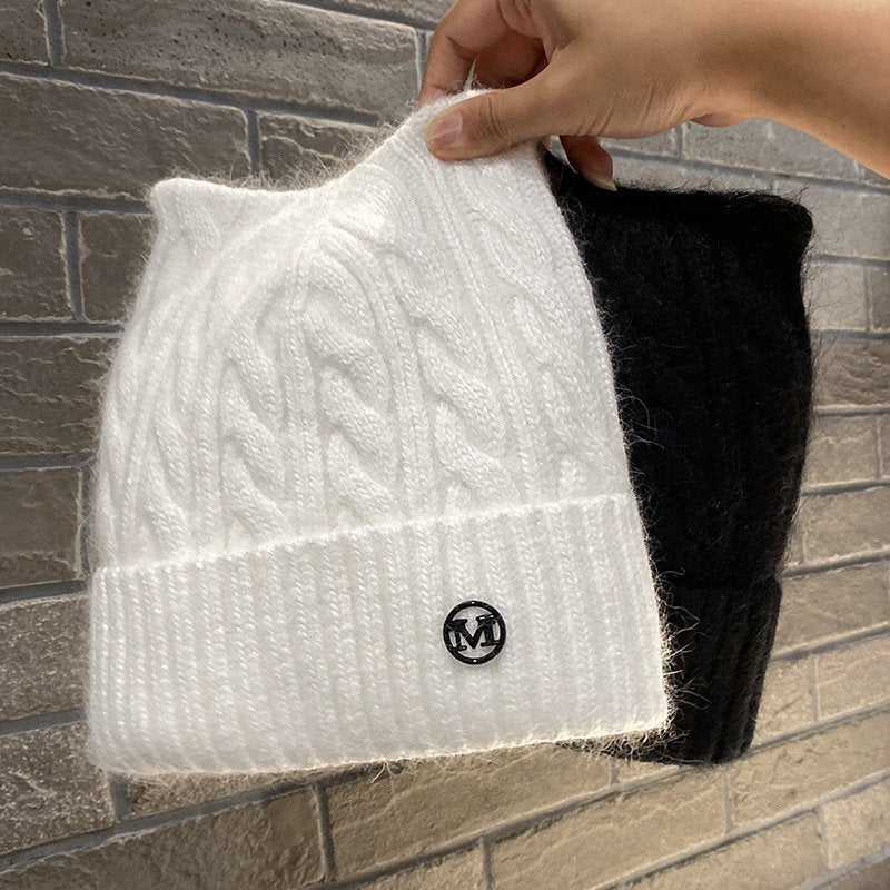 Warm Cat Ear Knitted Hat for Women