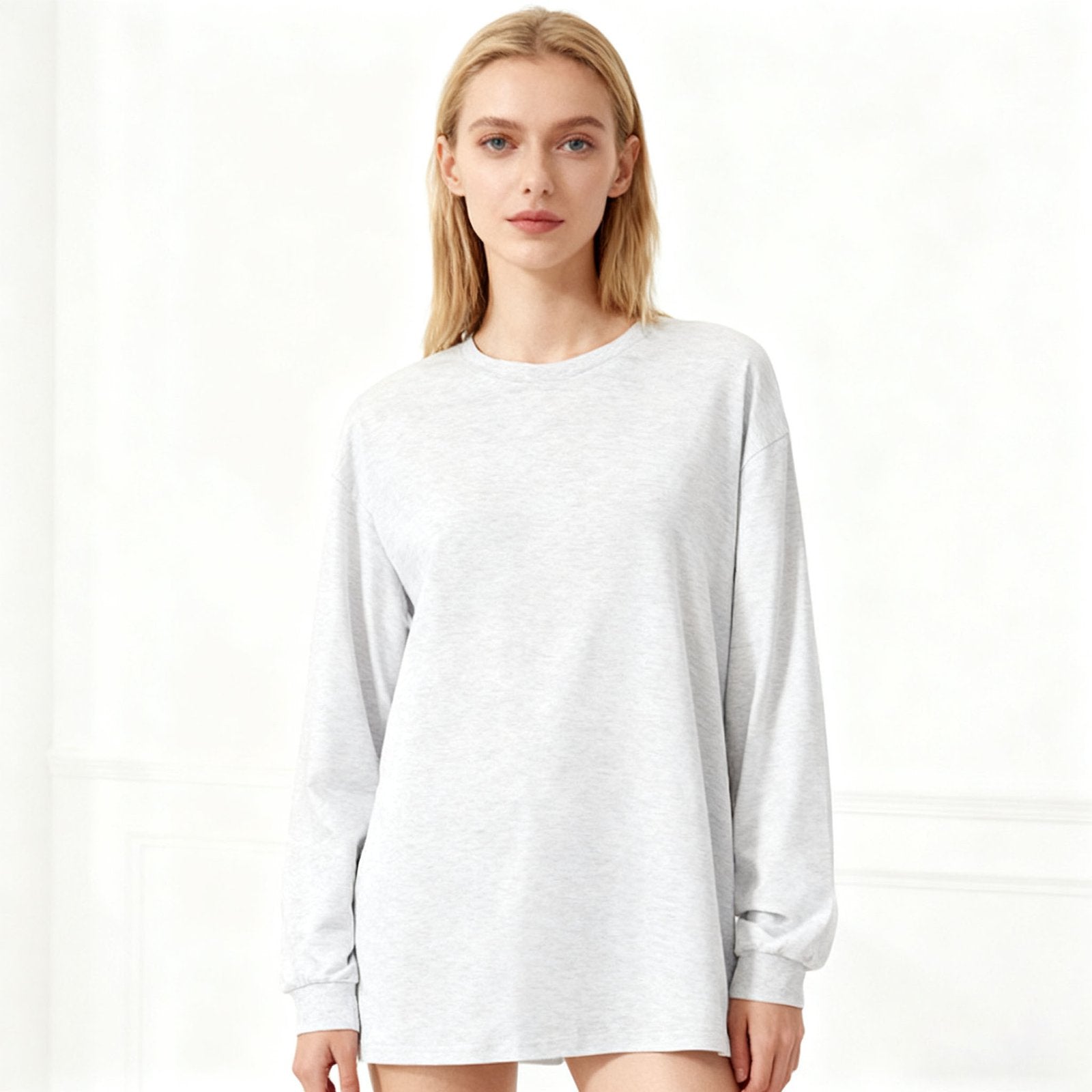 Comfortable Women's Crew Neck Long Sleeve Tee