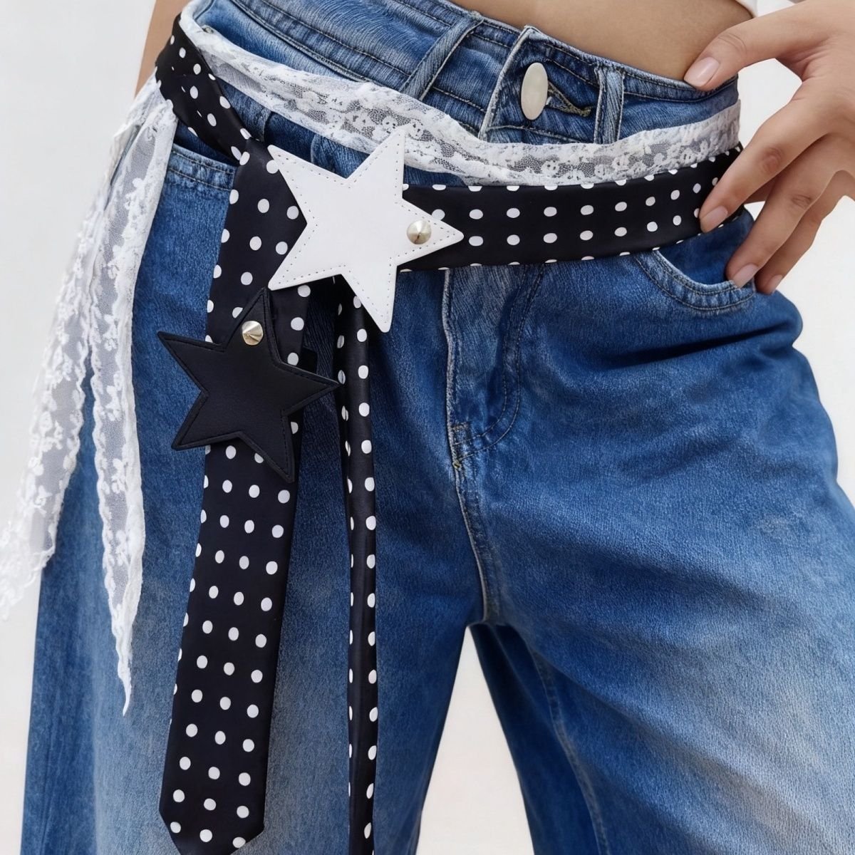 Polka Dot Leather Belt - Autumn Chic