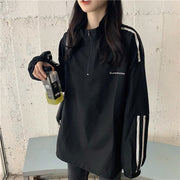 Preppy Student Sweatshirt Women's Zip-Up Hoodie