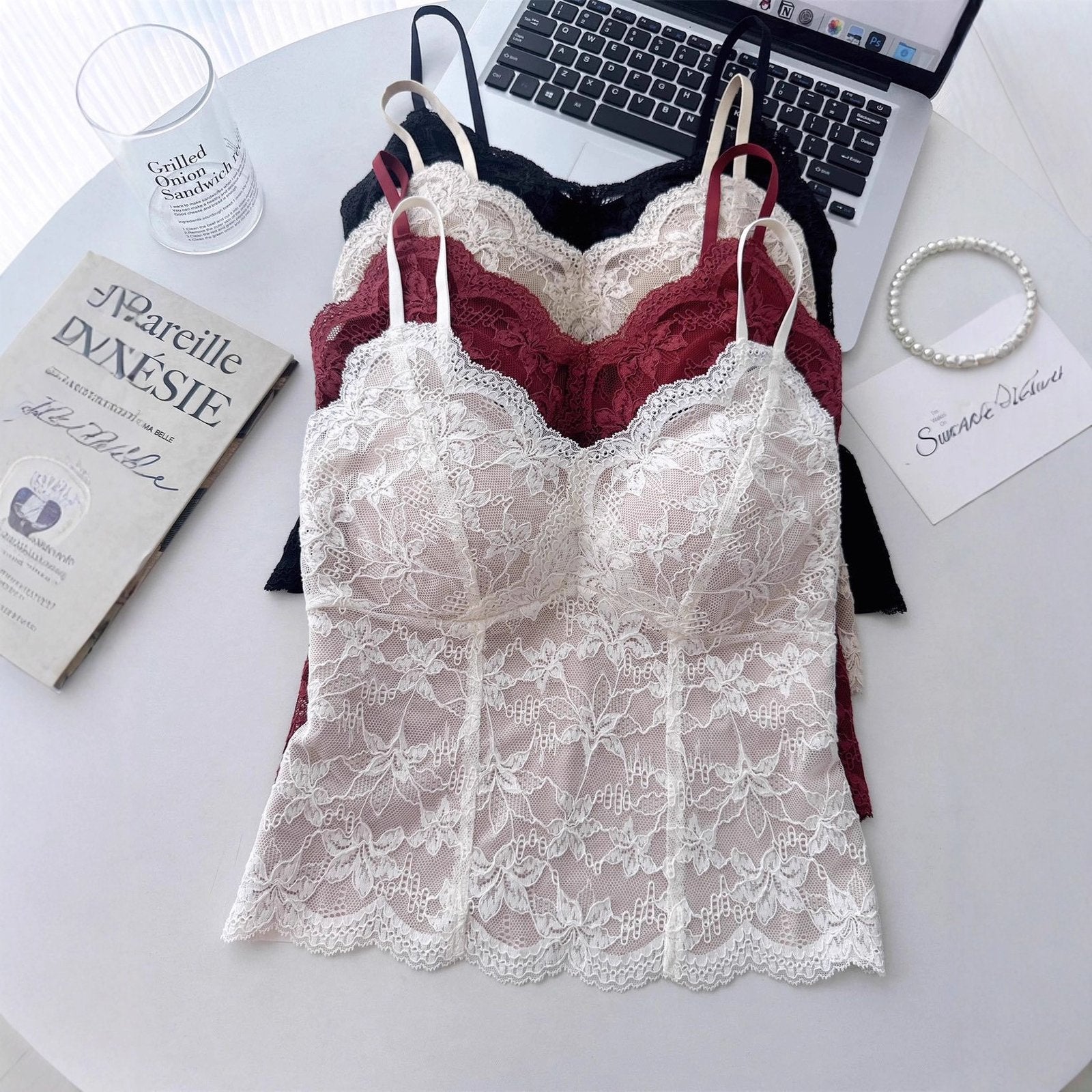 Elegant Lace Camisole for Women - Velvet Softness