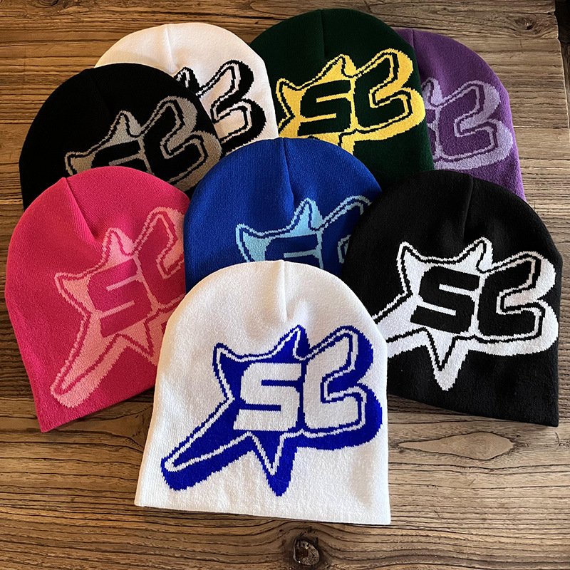 Warm Hip-Hop Letter Caps Knitted Hats for Women