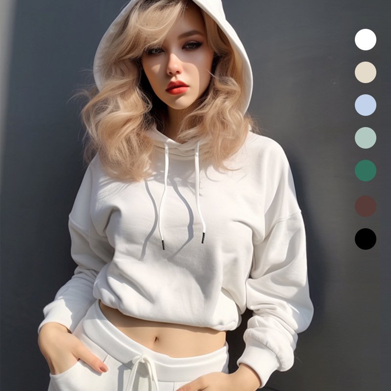High-Waisted Fleece Hoodie for Women