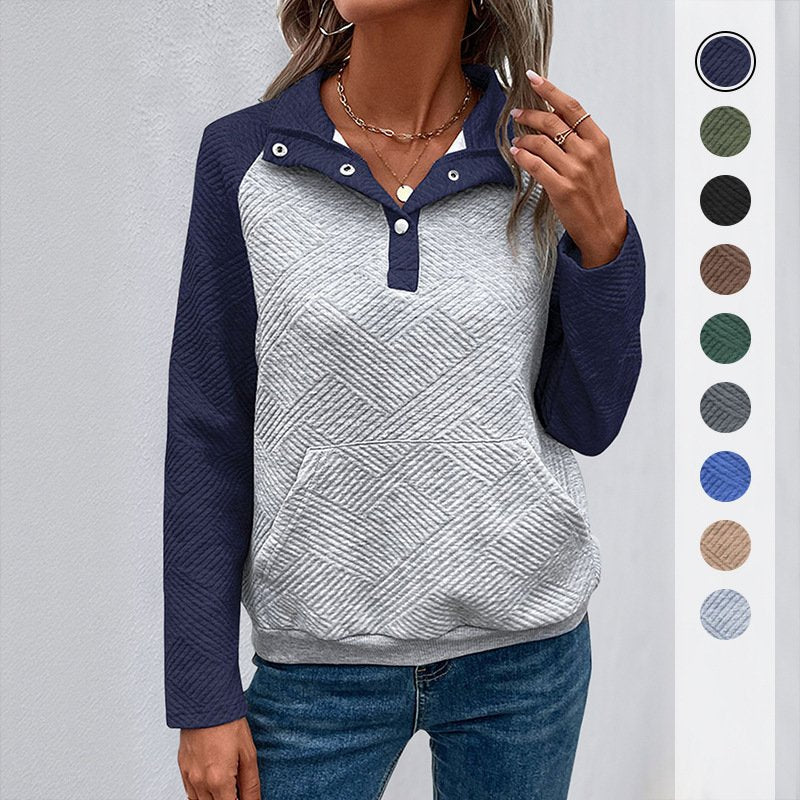 Color-Block Women's Hoodie - Stylish Minimalist Design