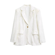 Chic Embroidered Hollow Out Single-Breasted Jacket