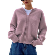 Chunky Knit Zip-Up Casual Cardigan Sweater