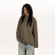 Women's Casual Striped Long-Sleeve Loose Top