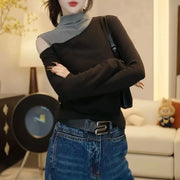 Color-Block Faux Two-Piece Slimming Top