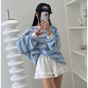 Retro Striped Long-Sleeve Sweatshirt