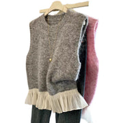 Soft Merino Wool Knitted Sweater Vest for Women