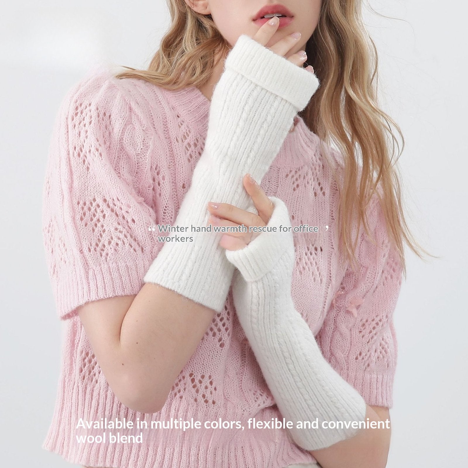 Warm Fingerless Wool Gloves for Women