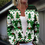 Digital Print Cardigan Sweater for Women