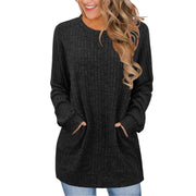 Cozy Ribbed Crewneck Long-Sleeve Sweater