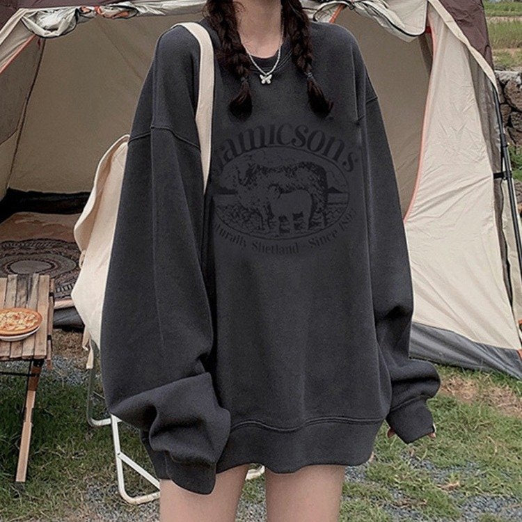 Relaxed-fit Women's Casual Hoodie with Crew Neck