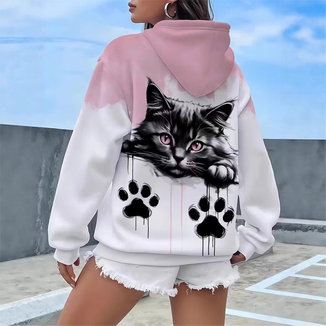 Women's Zebra Print Hoodie - 3D Printed Casual Style