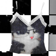 Cute Animal Print Cropped Vest for Women