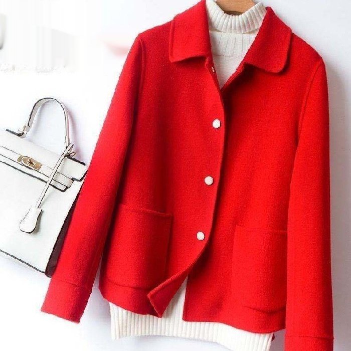 Elegant Petite Double-Sided Wool Coat